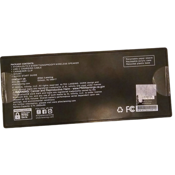 Altec Lansing HydraJolt 2.0 Bluetooth Speaker - BlackBrand new still sealed  - Picture 3 of 4